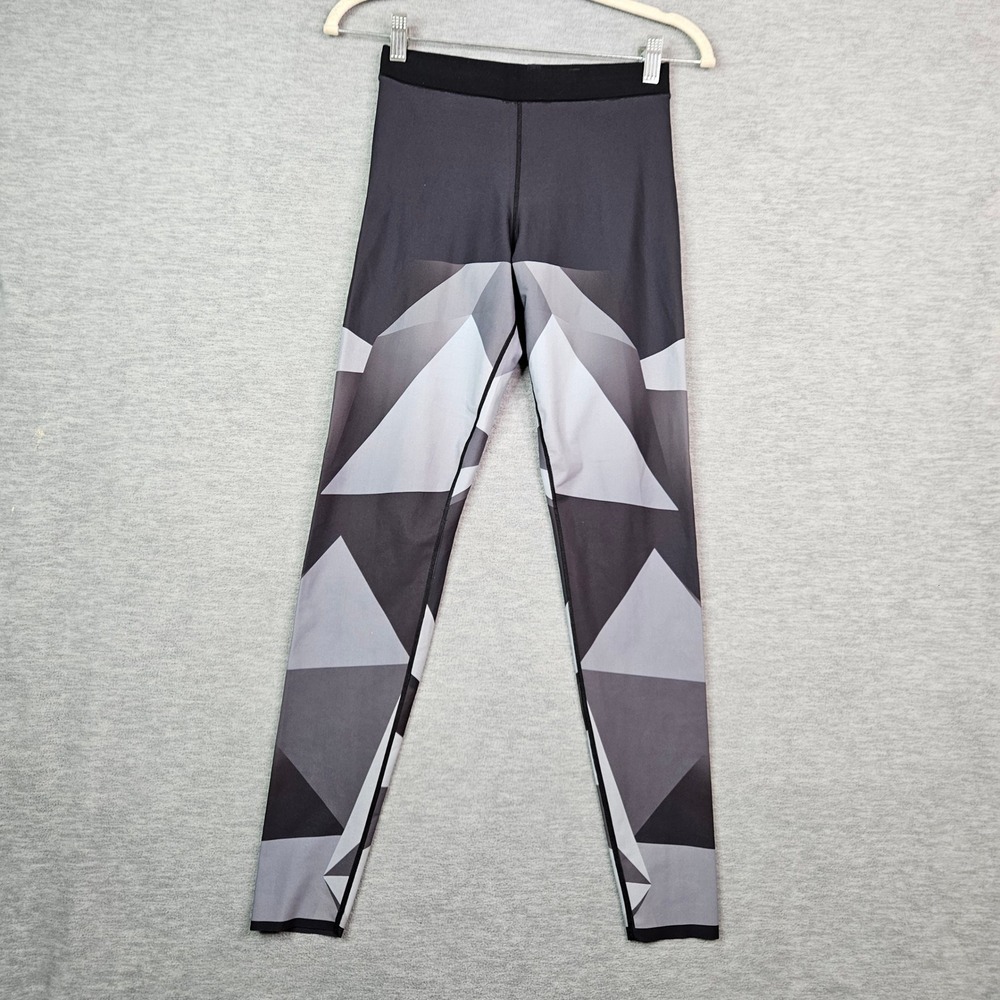 Ultracor Grey Black Geometric Prism Print Leggings Size 6 Activewear USA Made